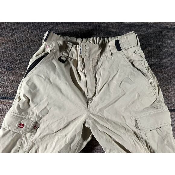 Quiksilver Mens Quiktech Snow Pants Small Tan 5000mm Snowboarding Adjustable - Picture 2 of 9